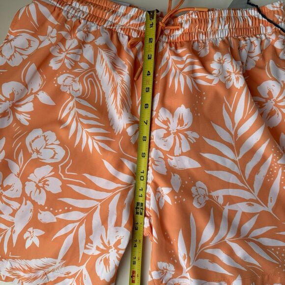 C&C California Men’s Swim Shorts Large Orange Tropical Print 7” Inseam NWT - Picture 7 of 12
